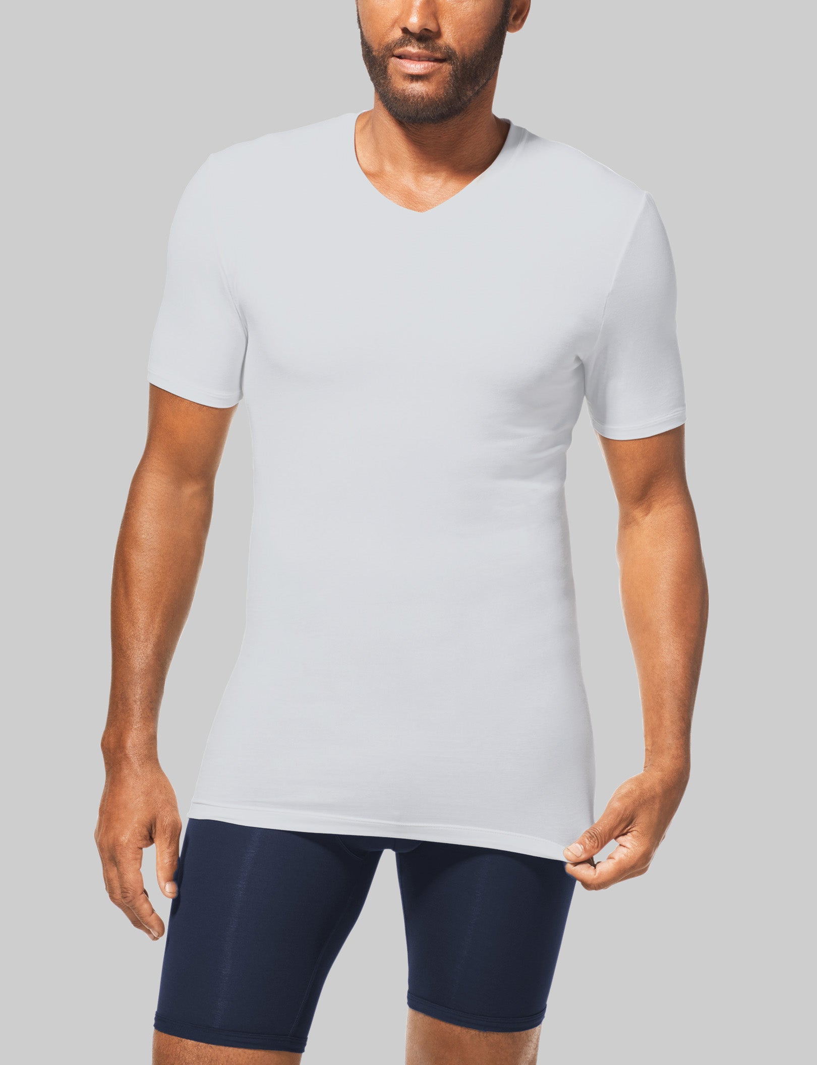Cool Cotton High V-Neck Stay-Tucked Undershirt - Image 2