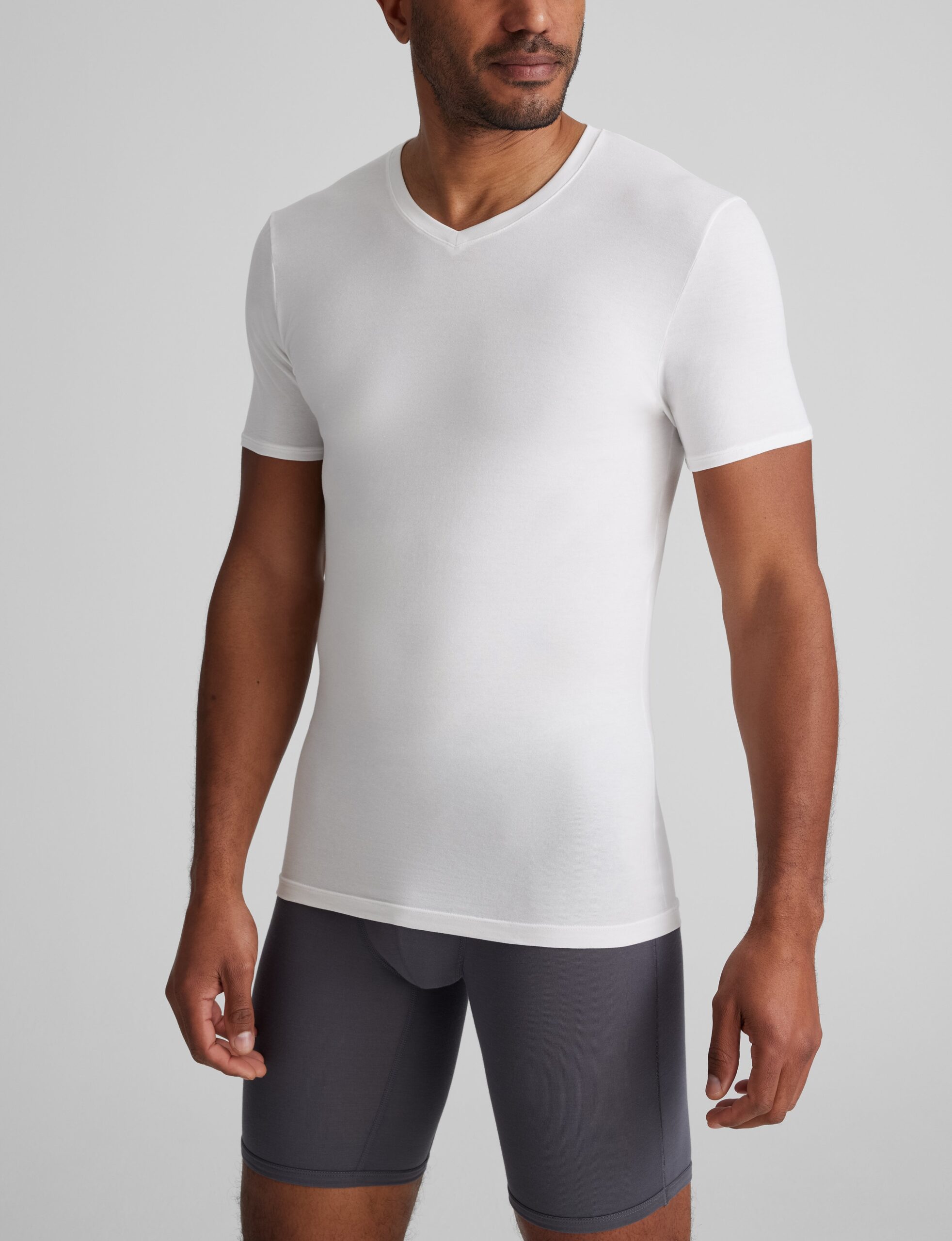 Cool Cotton High V-Neck Stay-Tucked Undershirt (3-Pack) - Image 2