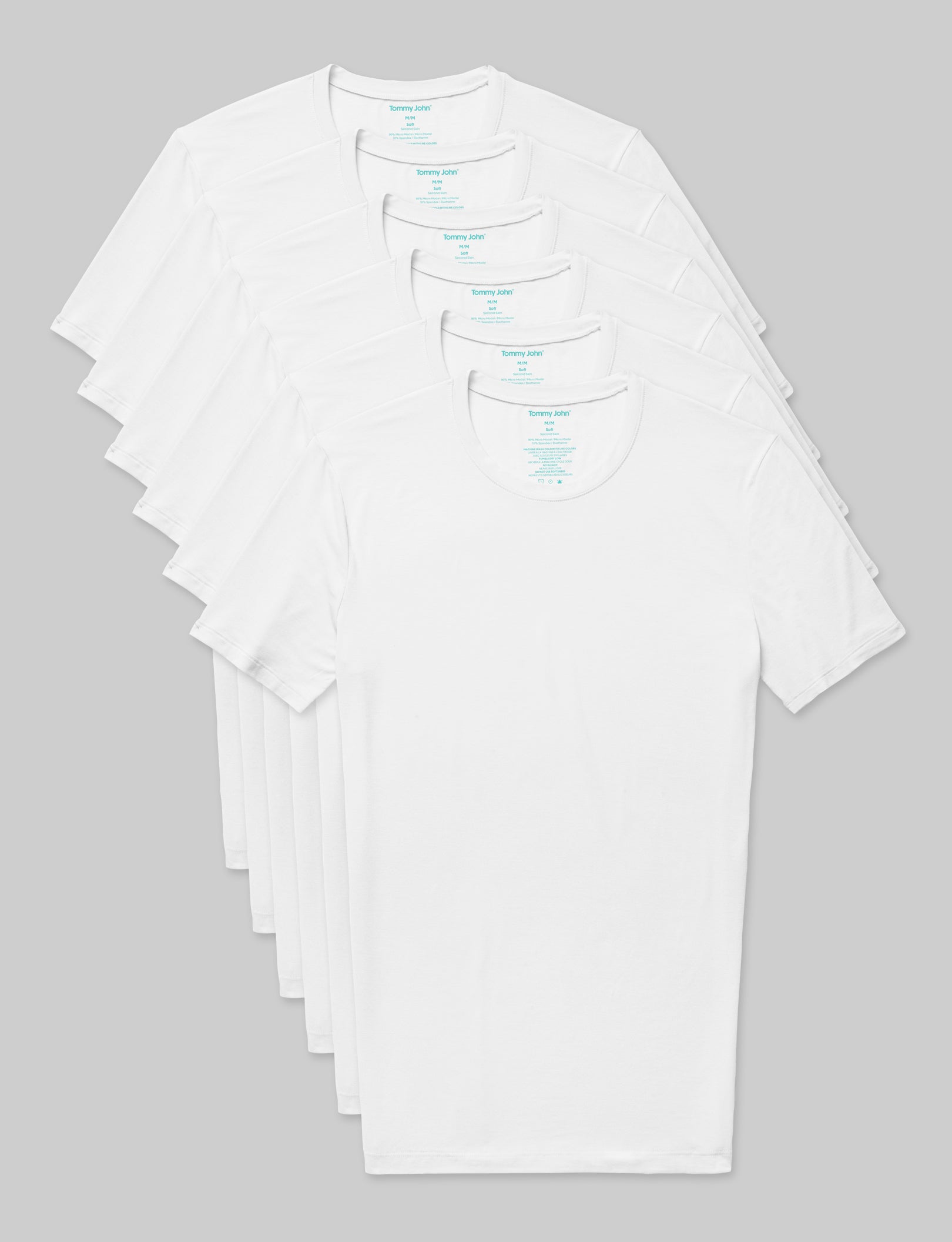Second Skin Crew Neck Stay-Tucked Undershirt (6-Pack) - Image 2
