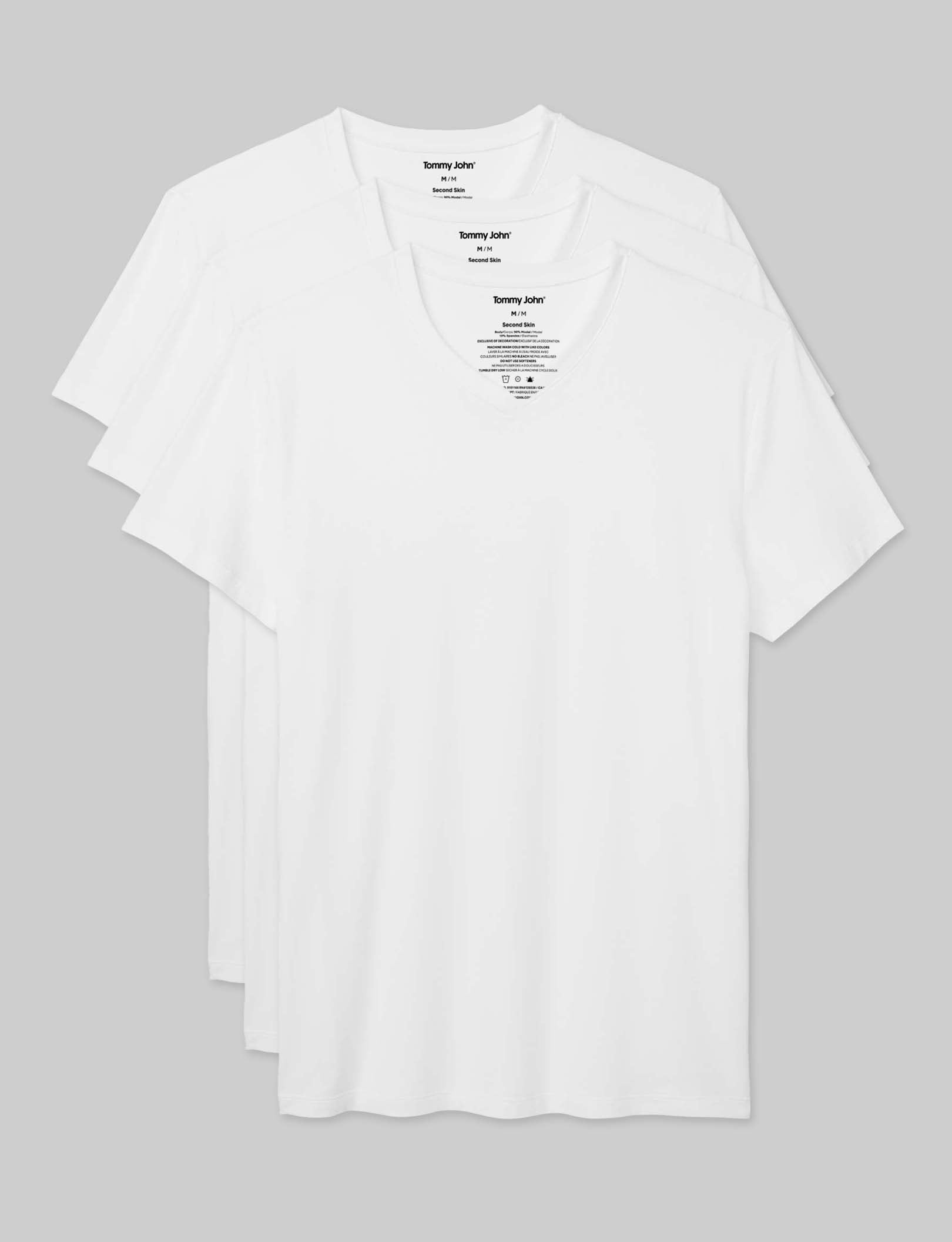 Second Skin High V-Neck Modern Fit Undershirt (3-Pack) - Image 2