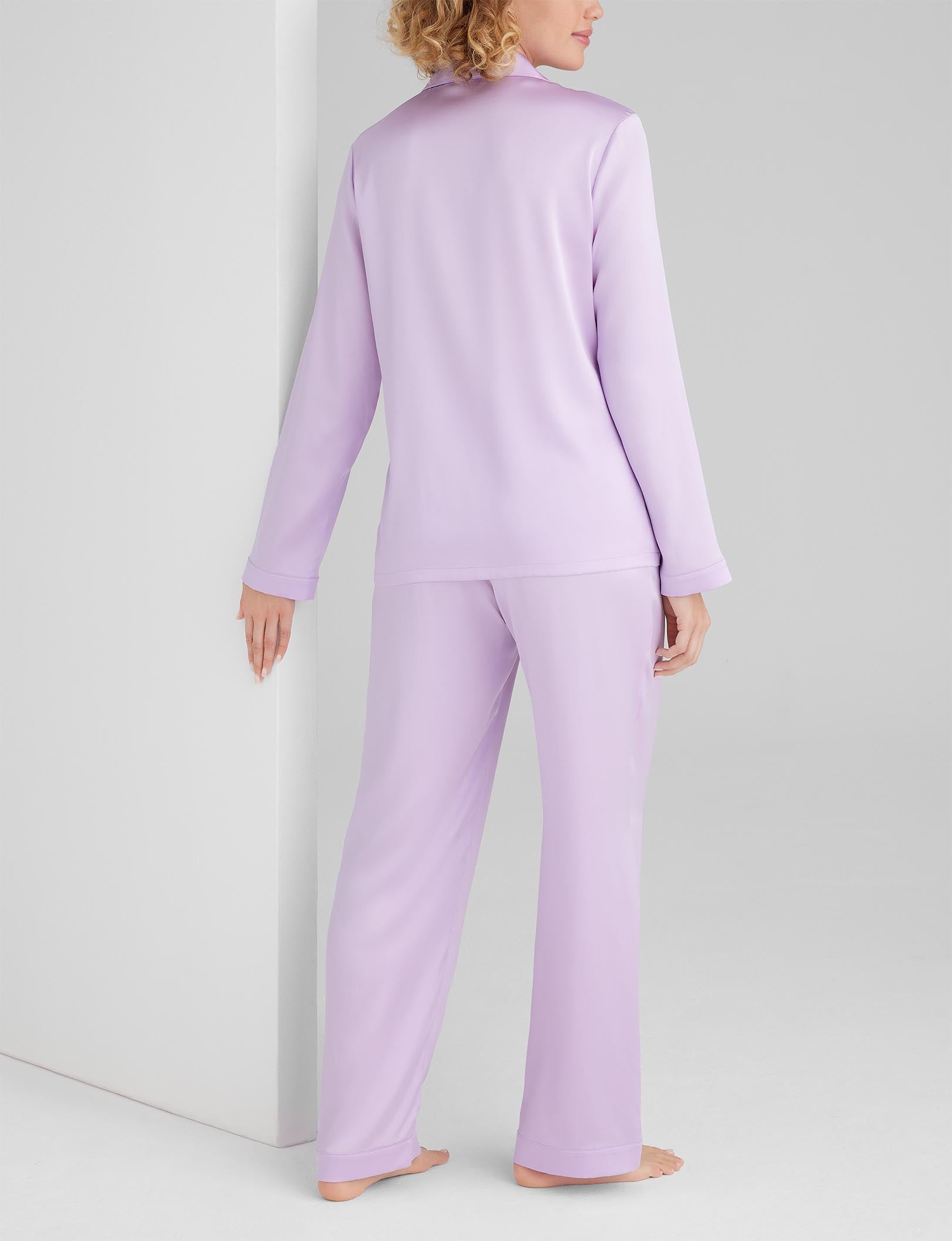 Women's Silk Long Sleeve Pajama Top & Pant Set - Image 5