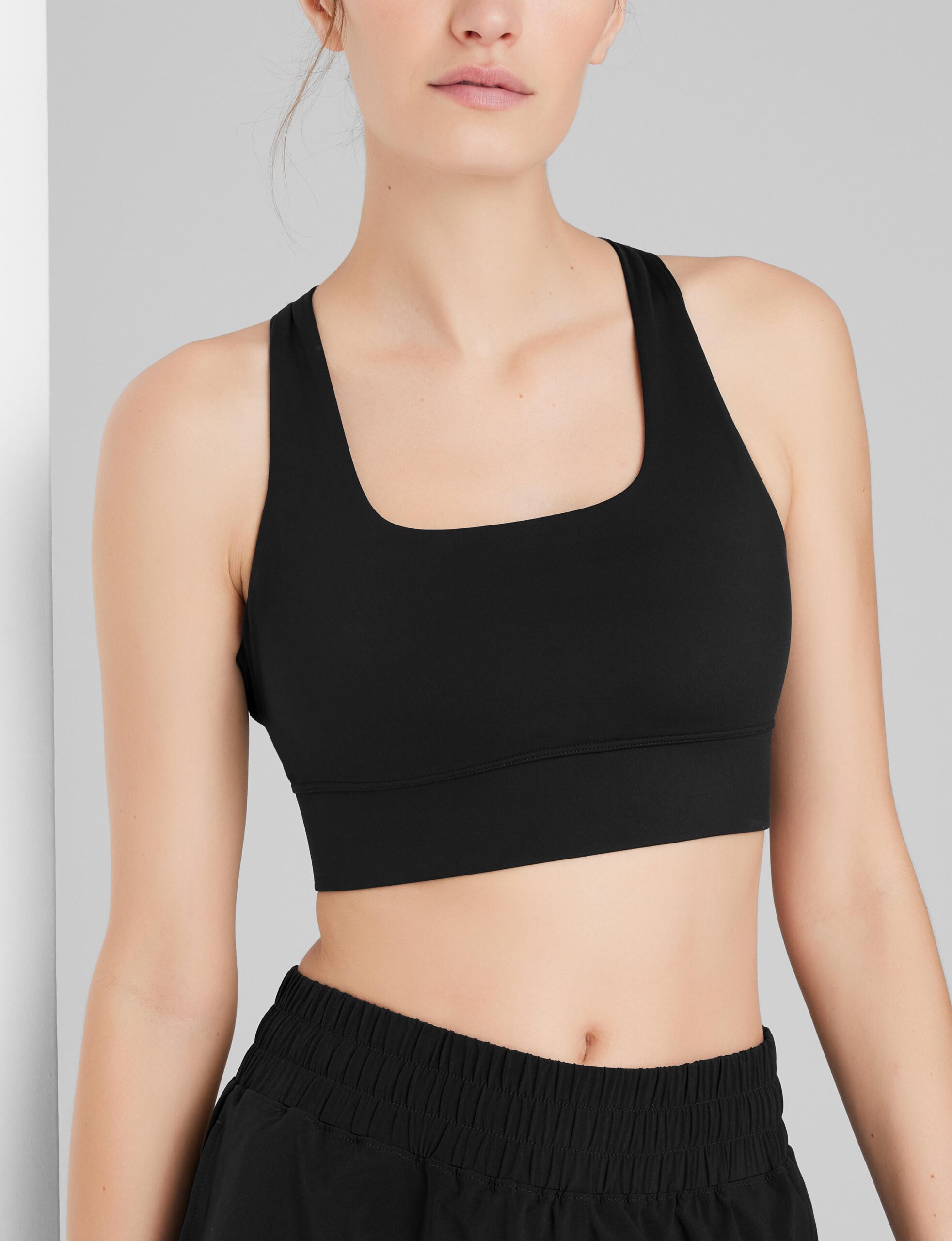 Low Impact Racerback Sports Bra & Luxe Traveler Woven Short Set - Image 5